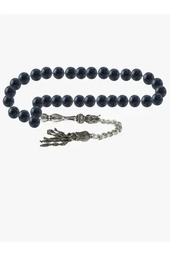 Sertifikatli Dumortierit Tabii Tosh Tasbeh 8mm - tasbehrang11 