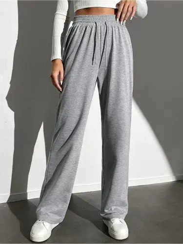 Серые Женские Спортивные Штаны Regular Fit Тонкие Spr24eak80-Серый 