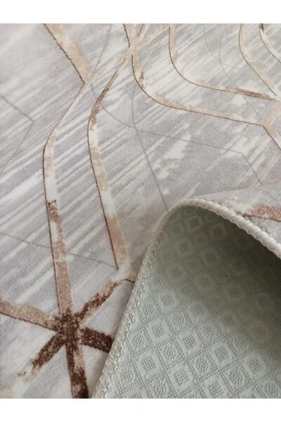 Серый современный мягкий моющийся нескользящий всесезонный коврик для гостиной, ванной, балкона, комнаты отдыха - 4