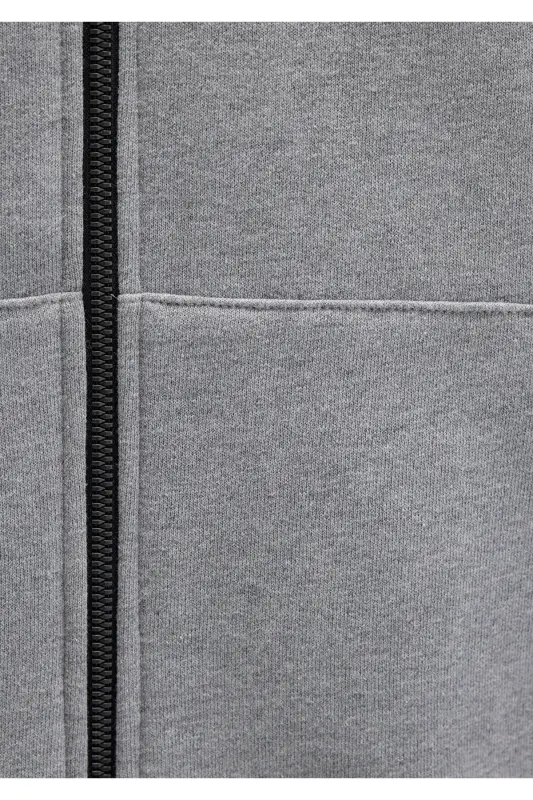 Серый свитшот с капюшоном и молнией с логотипом 066979-34686 - 8