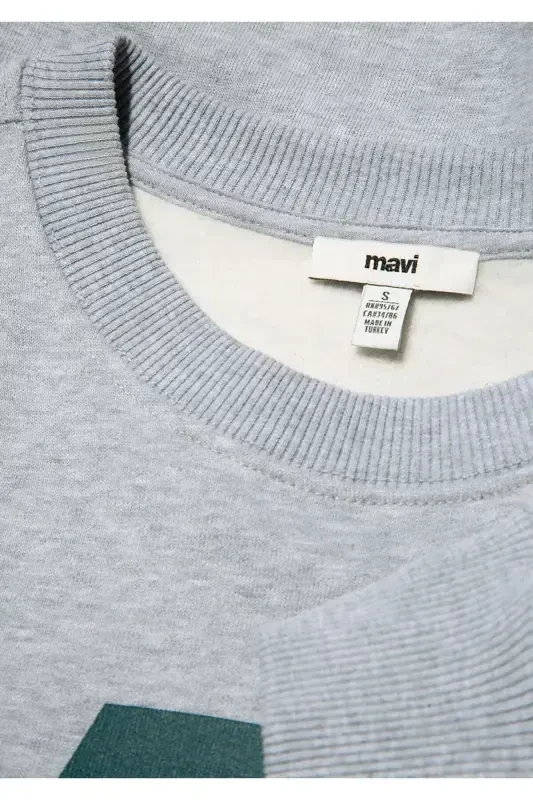 Серый свитшот с логотипом Mv 1s10147-80196 - 6