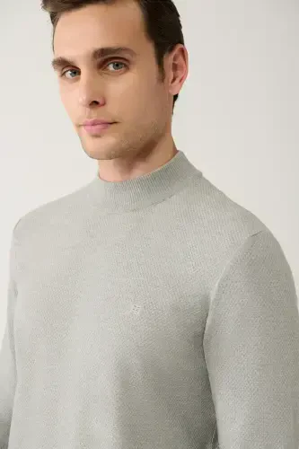 Серый трикотажный свитер - AVVA (1)