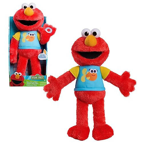 SESAME STREET 13-inch Sing-Along Plush Elmo with Lights and Sounds, Super-Soft and Huggable, Kids Toys for Ages 18 Month by Just Play - 1