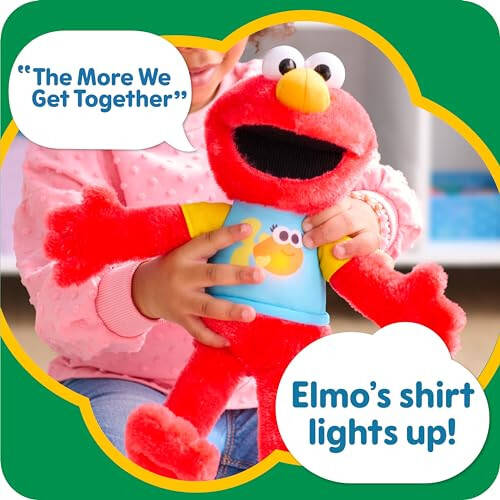 SESAME STREET 13-inch Sing-Along Plush Elmo with Lights and Sounds, Super-Soft and Huggable, Kids Toys for Ages 18 Month by Just Play - 3