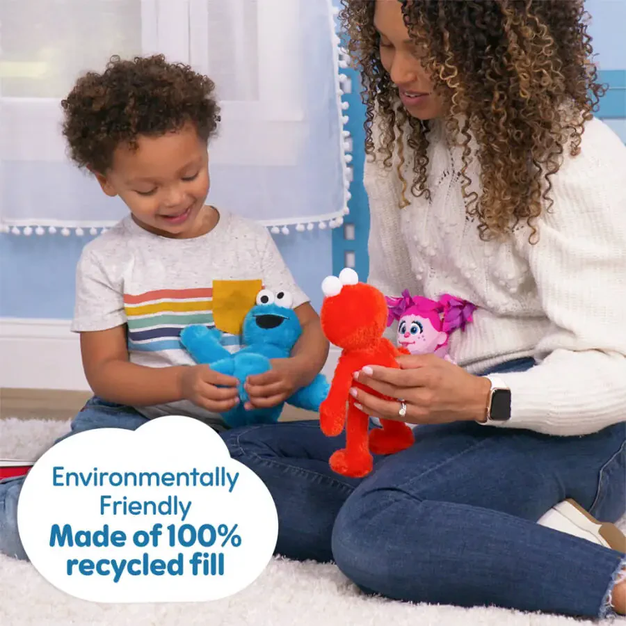 Sesame Street Friends 8-inch Elmo Sustainable Plush Stuffed Animal Baby and Toddler Toys - 4
