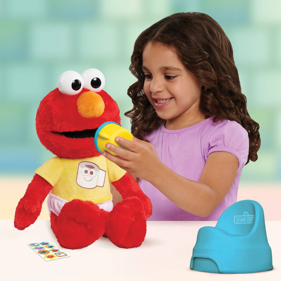 Sesame Street Potty Time Elmo 12-Inch Sustainable Plush Stuffed Animal, Sounds and Phrases, Potty Training Tool Baby and Toddler Toys - 10