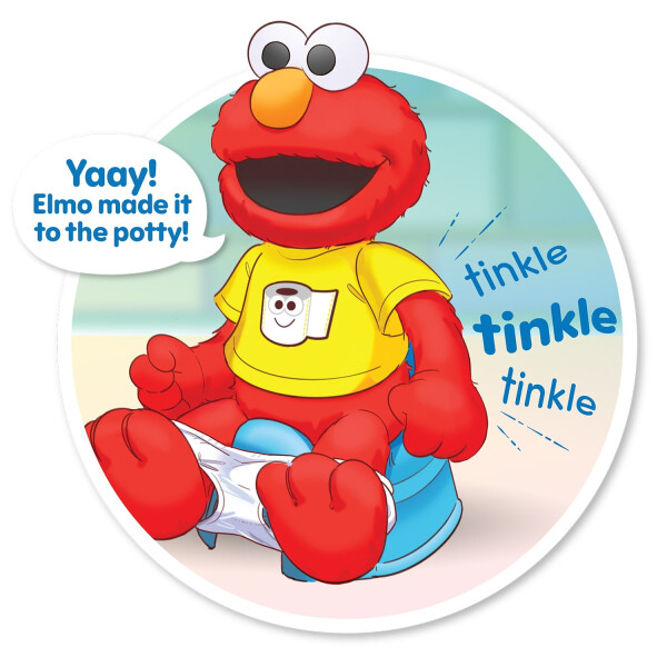 Sesame Street Potty Time Elmo 12-Inch Sustainable Plush Stuffed Animal, Sounds and Phrases, Potty Training Tool Baby and Toddler Toys - 12