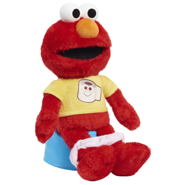 Sesame Street Potty Time Elmo 12-Inch Sustainable Plush Stuffed Animal, Sounds and Phrases, Potty Training Tool Baby and Toddler Toys - 14