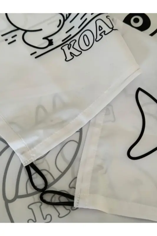 Set Kalem Kumaş Yıkanabilir Boyama Seti 12li Boya Ile Su Geçirmez Örtü Eğitici Boyama 100x150cm - Siyah - 7