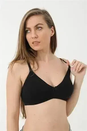 Set of 3 Black Maternity Bras, Non-Padded, Cotton Lycra - 8