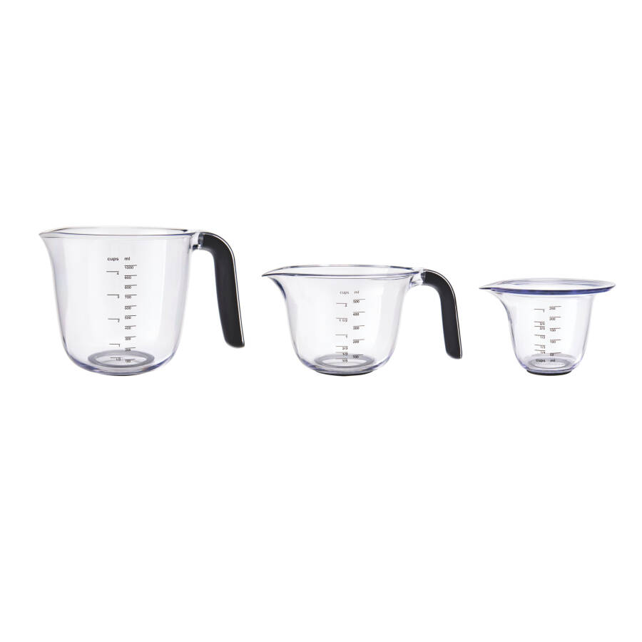 Set of 3 nesting measuring cups with black handle - 17