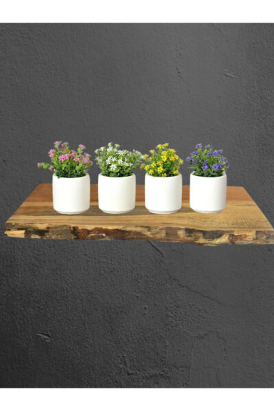 Set of 4 Small Decorative Planters without Flowers, White - GENEL MARKALAR