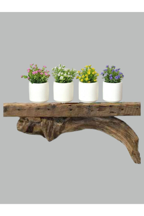 Set of 4 Small Decorative Planters without Flowers, White - 2
