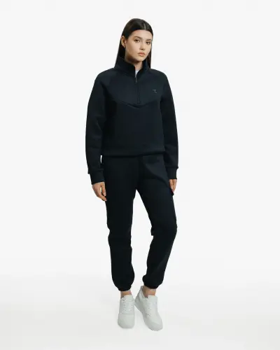 Set of sweatshirt half-zip and cargo pants - BLACK 