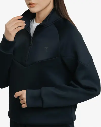 Set of sweatshirt half-zip and cargo pants - BLACK - 4