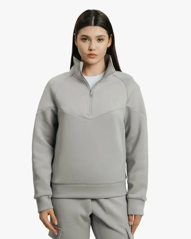 Set of sweatshirt half-zip and cargo pants - DARK SEA GREEN - 5