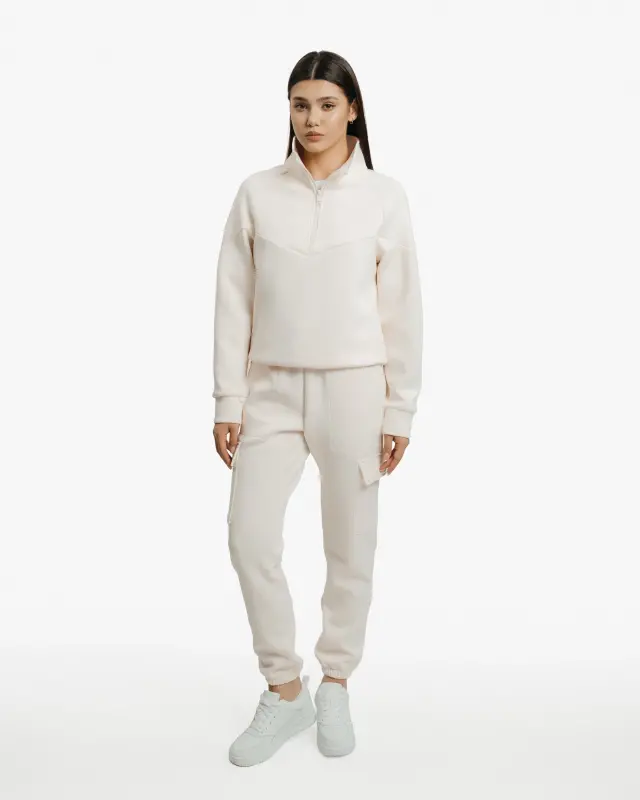 Set of sweatshirt half-zip and cargo pants - MOCCASIN - 1