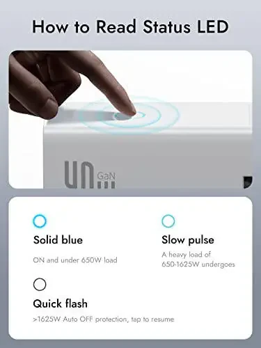 Сетевой фильтр Baseus с защитой от перенапряжения 1200 Дж, удлинитель с зарядным устройством PD40 Вт USB C, 3 розетки переменного тока и 3 порта USB, зарядная станция с быстрой зарядкой для офиса, общежития и дома - 6