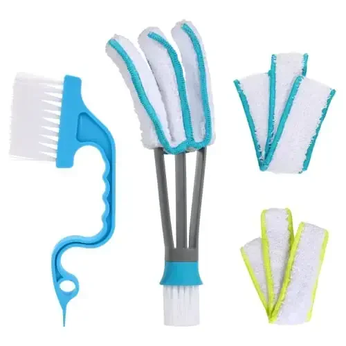 SetSail Blind Duster, Blind Cleaner Duster and Brush Kit with 3pcs Removable Microfiber Sleeves Groove Gap Cleaning Tool for Household Cleaning Window Cleaning Air Conditioner Cleaner - 1