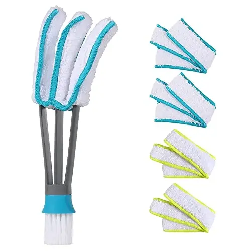 SetSail Blind Duster, Window Cleaner Duster Brush with 5 Microfiber Sleeves, Cleaning Tools for Vertical Blinds Air Conditioner Dust Ceiling Fans Dust Collector - 1