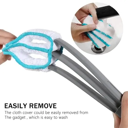 SetSail Blind Duster, Window Cleaner Duster Brush with 5 Microfiber Sleeves, Cleaning Tools for Vertical Blinds Air Conditioner Dust Ceiling Fans Dust Collector - 3
