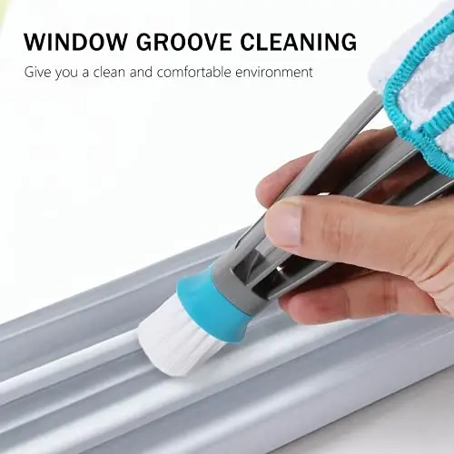 SetSail Blind Duster, Window Cleaner Duster Brush with 5 Microfiber Sleeves, Cleaning Tools for Vertical Blinds Air Conditioner Dust Ceiling Fans Dust Collector - 6
