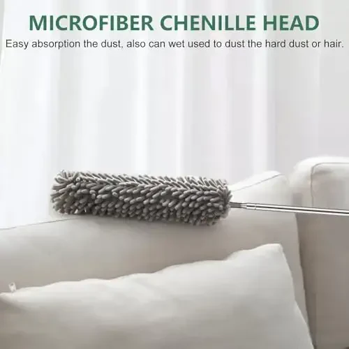 SetSail Dusters for Cleaning, 100-inch Extra-Long Duster with Extension Pole Bendable Microfiber Head Washable Ceiling Fan Cleaner Duster Kit for High Ceilings, Corner, Furniture - 4