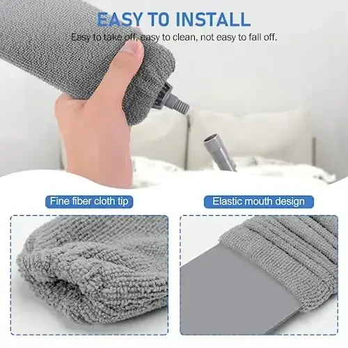 SetSail Dusters for Cleaning, 100-inch Extra-Long Floor Duster with Extension Pole Bendable Microfiber Head Washable Ceiling Fan Cleaner Duster for High Ceilings, Furniture - 4