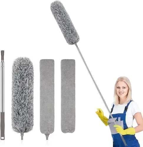 SetSail Dusters for Cleaning, 100-inch Extra-Long Floor Duster with Extension Pole Bendable Microfiber Head Washable Ceiling Fan Cleaner Duster for High Ceilings, Furniture - 6