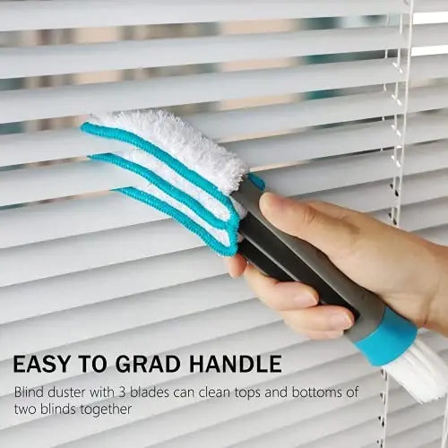 SetSail Blind Duster, Blind Cleaner Duster and Brush Kit with 3pcs Removable Microfiber Sleeves Groove Gap Cleaning Tool for Household Cleaning Window Cleaning Air Conditioner Cleaner - 4