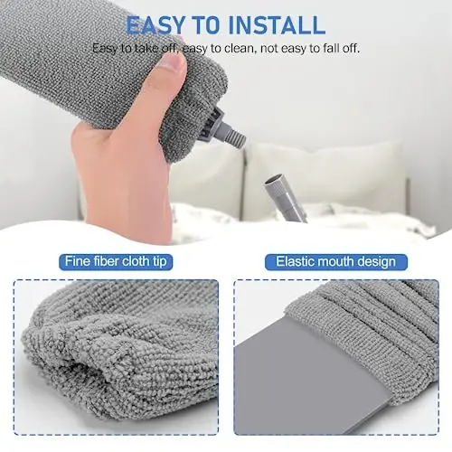 SetSail Dusters for Cleaning, 100-inch Extra-Long Floor Duster with Extension Pole Bendable Microfiber Head Washable Ceiling Fan Cleaner Duster for High Ceilings, Furniture - 4