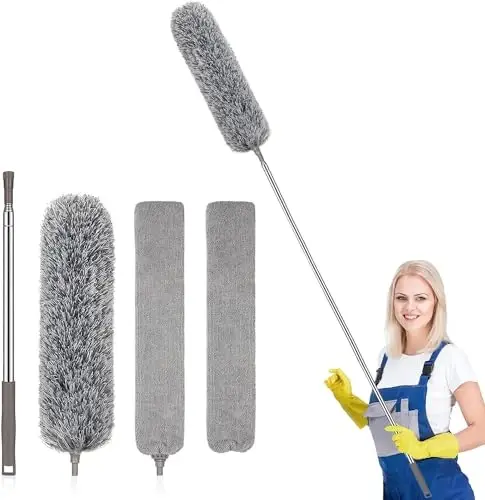 SetSail Dusters for Cleaning, 100-inch Extra-Long Floor Duster with Extension Pole Bendable Microfiber Head Washable Ceiling Fan Cleaner Duster for High Ceilings, Furniture - 6