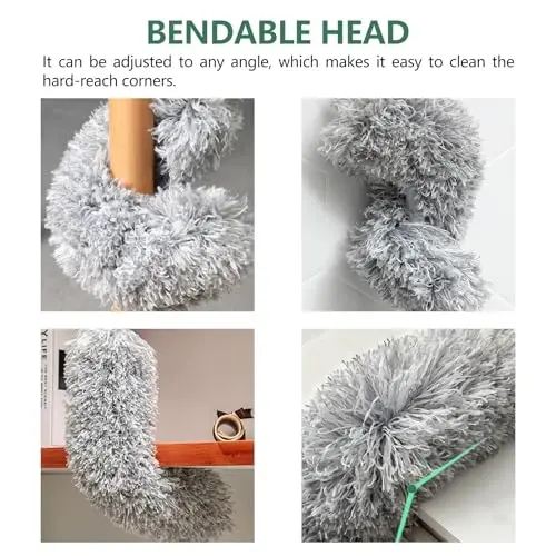 SetSail Dusters for Cleaning, 100-inch Extra-Long Cobweb Duster with Extension Pole, Bendable Microfiber Head & Cobweb Brush Washable Ceiling Fan Cleaner Duster Kit for High Ceilings, Corner - 3