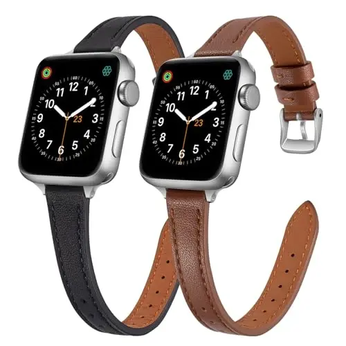 SEURE 2 dona charm terilar ayollar uchun Apple Watch Band bilan mos keladi 38mm 40mm 41mm 42mm 44mm 45mm 46mm 49mm, haqiqiy charm bilaguzuk iWatch Ultra SE Series 10/9/8/7/6/5/4/3/2/1 uchun tor ingichka tasma - MODAZONE