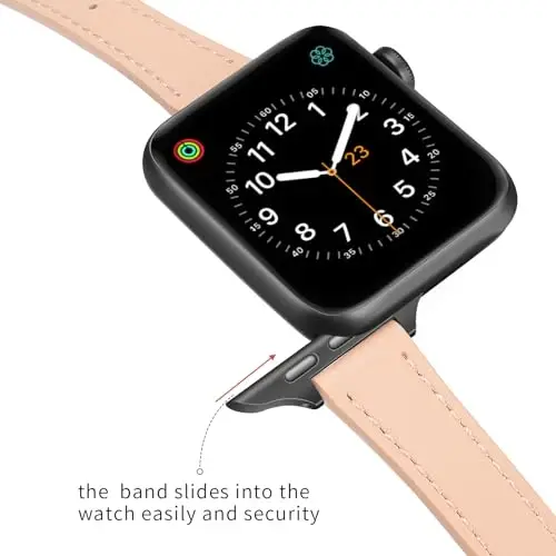 SEURE 2 dona teri tasmalar Apple Watch Band ayollar uchun 38mm 40mm 41mm 42mm 44mm 45mm 46mm 49mm, haqiqiy teri tasma iWatch Ultra SE Series 10/9/8/7/6/5/4/3/2/1 uchun ingichka tor - 5