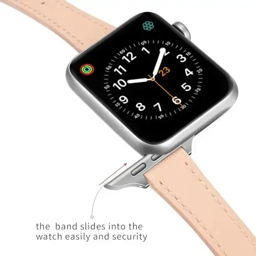 SEURE 2 dona teri tasmalar Apple Watch Band bilan mos keladi ayollar uchun 38mm 40mm 41mm 42mm 44mm 45mm 46mm 49mm, haqiqiy charm tasma Slim Thin Strap iWatch Ultra SE Series 10/9/8/7/6/5/4/3/2/1 uchun - 5