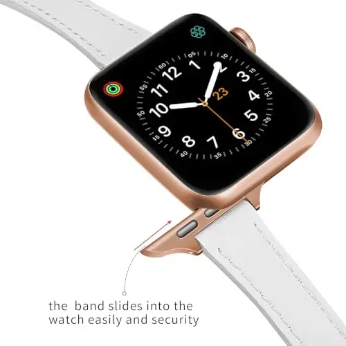 SEURE 2 dona teri tasmalar Apple Watch uchun mos ayollar uchun 38mm 40mm 41mm 42mm 44mm 45mm 46mm 49mm, haqiqiy charm tasma ingichka iWatch Ultra SE Series 10/9/8/7/6/5/4/3/2/1 uchun - 5