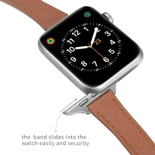 SEURE 2 dona teri tasmalar ayollar uchun Apple Watch Band bilan mos keladi 38mm 40mm 41mm 42mm 44mm 45mm 46mm 49mm, haqiqiy charm tasma iWatch Ultra SE Series 10/9/8/7/6/5/4/3/2/1 uchun ingichka ingichka tasma - 5