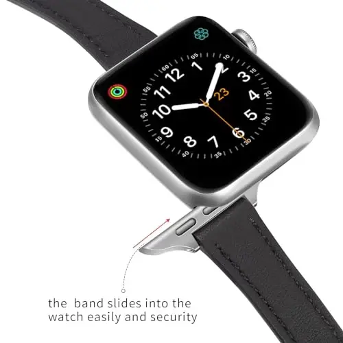 SEURE 2 dona teri tasmalar ayollar uchun Apple Watch tasmasiga mos keladi 38mm 40mm 41mm 42mm 44mm 45mm 46mm 49mm, haqiqiy charm tasma iWatch Ultra SE Series 10/9/8/7/6/5/4/3/2/1 uchun ingichka tor - 5