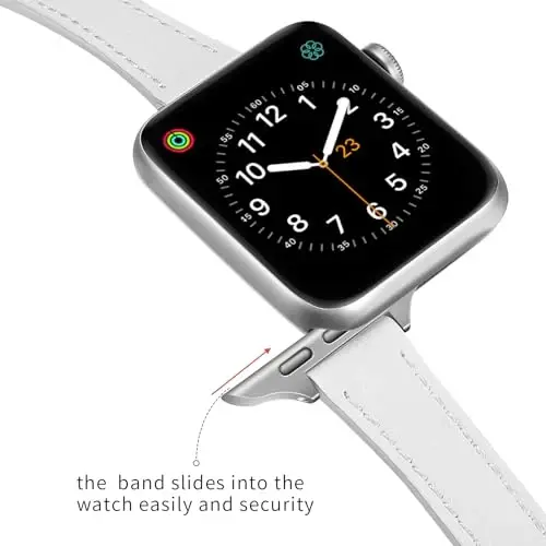 SEURE 2-pack Leather Bands Compatible with Apple Watch Band for women 38mm 40mm 41mm 42mm 44mm 45mm 46mm 49mm,Genuine Leather Band Slim Thin Strap for iWatch Ultra SE Series 11/10/9/8/7/6/5/4/3/2/1 - 5