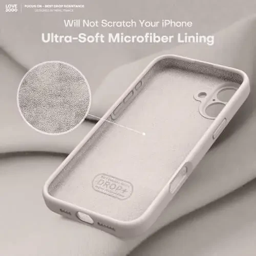SEVGI 3000 iPhone 16 holati uchun mo‘ljallangan, Premium silikonli [Yumshoq tirnalmaydigan mikro tolali astarli] Erkaklar, ayollar va qizlar uchun zarbaga chidamli himoyaviy telefon qobig‘i 6.1, Stone - 5