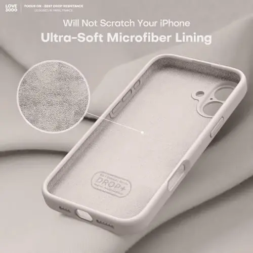 SEVGI 3000 iPhone 16 holati uchun mo‘ljallangan, Premium silikonli [Yumshoq tirnalmaydigan mikro tolali astarli] Erkaklar, ayollar va qizlar uchun zarbaga chidamli himoyaviy telefon qobig‘i 6.1, Stone - 5