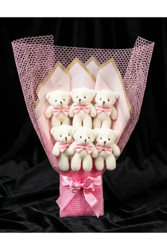 Sevgiliga sovg'a 6 ta ayiqcha guldastasi - Romantik sovg'a - Tug'ilgan kun sovg'asi - 5