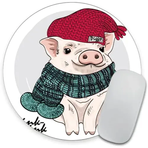 Cute Pig Round Mouse pad Customized Mousepad Non-Slip Rubber Base Mouse Pads for Computers Laptop Office Desk Accessories Mouse pad - GOODSPROUT