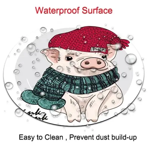 Cute Pig Round Mouse pad Customized Mousepad Non-Slip Rubber Base Mouse Pads for Computers Laptop Office Desk Accessories Mouse pad - 4