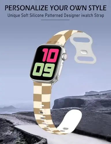 Cute Sport Watch Bands Compatible With Apple Watch Band 38mm 40mm 41mm for Women Men, Adjustable Soft Silicone Replacement Smartwatch Wristband for iWatch Series 7 6 5 4 3 2 1 SEbandG - 2