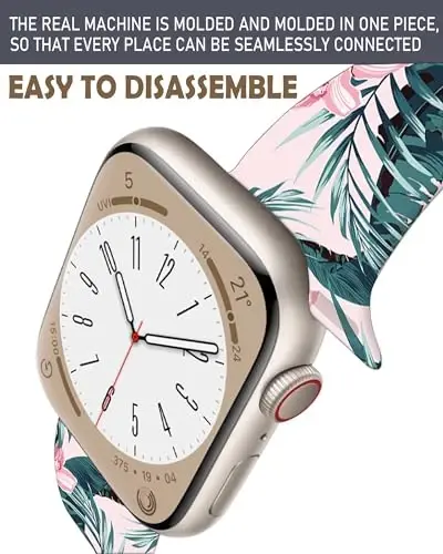 Cute Sport Watch Bands Compatible With Apple Watch Band 38mm 40mm 41mm for Women Men, Adjustable Soft Silicone Replacement Smartwatch Wristband for iWatch Series 7 6 5 4 3 2 1 SEbandG - 4