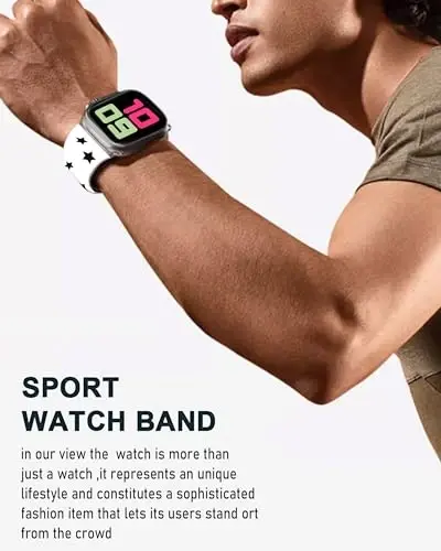 Cute Sport Watch Bands Compatible With Apple Watch Band 38mm 40mm 41mm for Women Men, Adjustable Soft Silicone Replacement Smartwatch Wristband for iWatch Series 7 6 5 4 3 2 1 SEbandG - 3