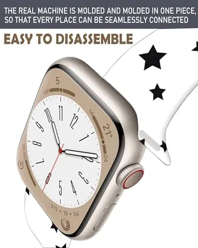 Cute Sport Watch Bands Compatible With Apple Watch Band 38mm 40mm 41mm for Women Men, Adjustable Soft Silicone Replacement Smartwatch Wristband for iWatch Series 7 6 5 4 3 2 1 SEbandG - 4