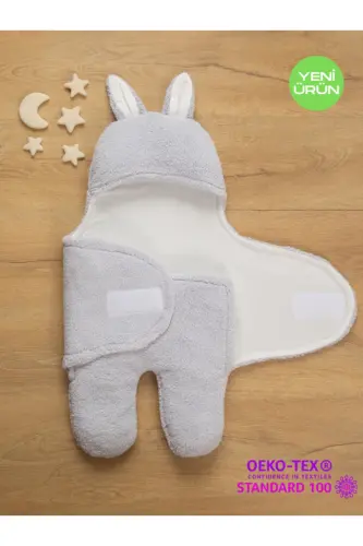 Sevimli Tavşan Seriyasi Qishki Chaqaloq Uyqu Xaltasi 0-9 Oy Tabiiy Paxta Astarlı Unisex 1.5 Tog-Kulrang 